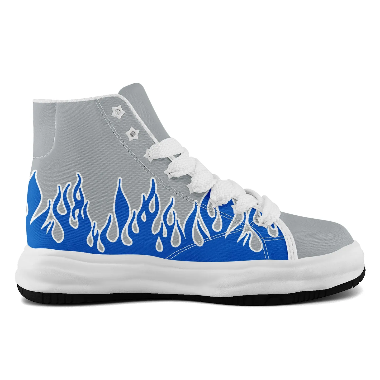 Custom Gray Blue Detroit Firesoul Shoes Personalized Sneaker FN039-D020272-11