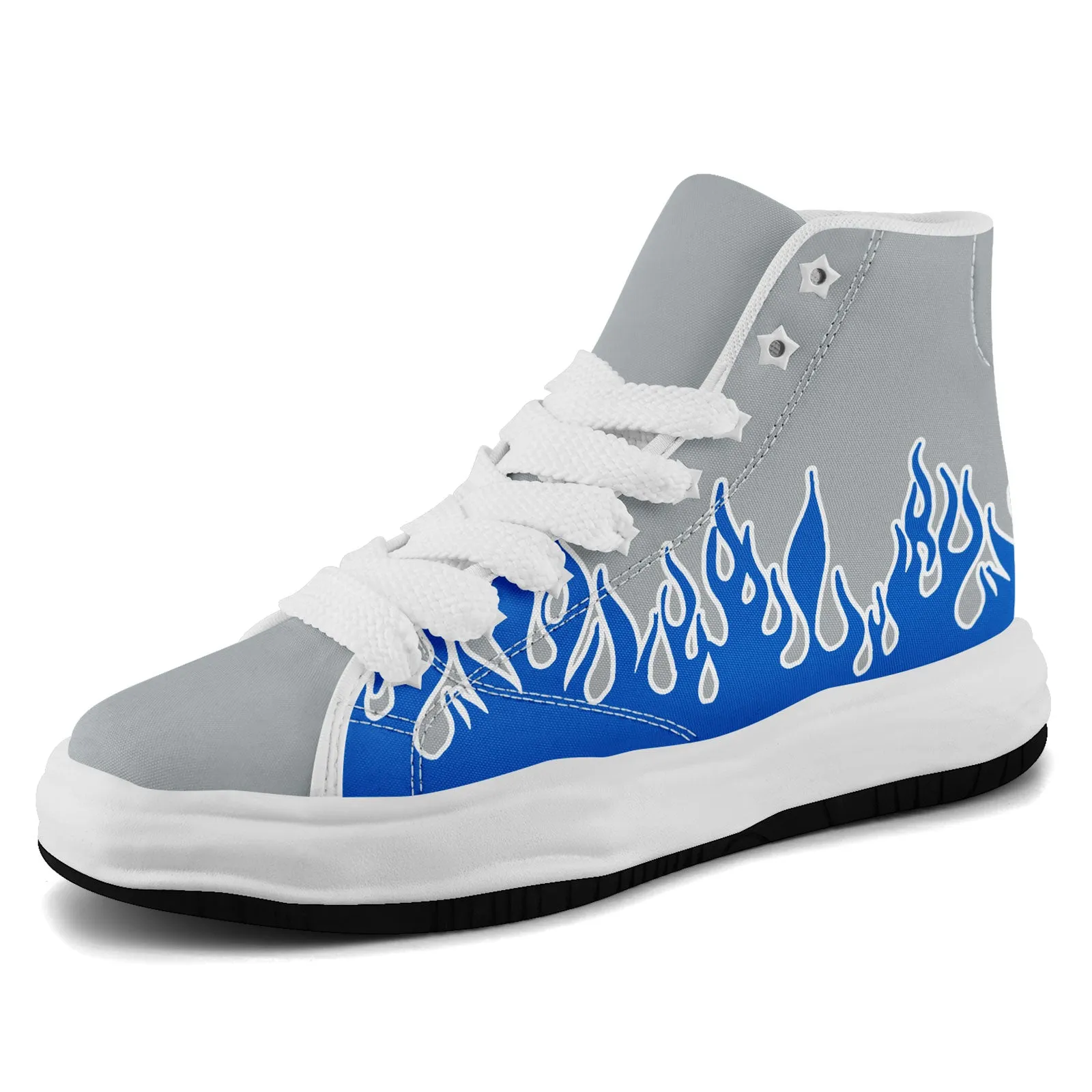 Custom Gray Blue Detroit Firesoul Shoes Personalized Sneaker FN039-D020272-11