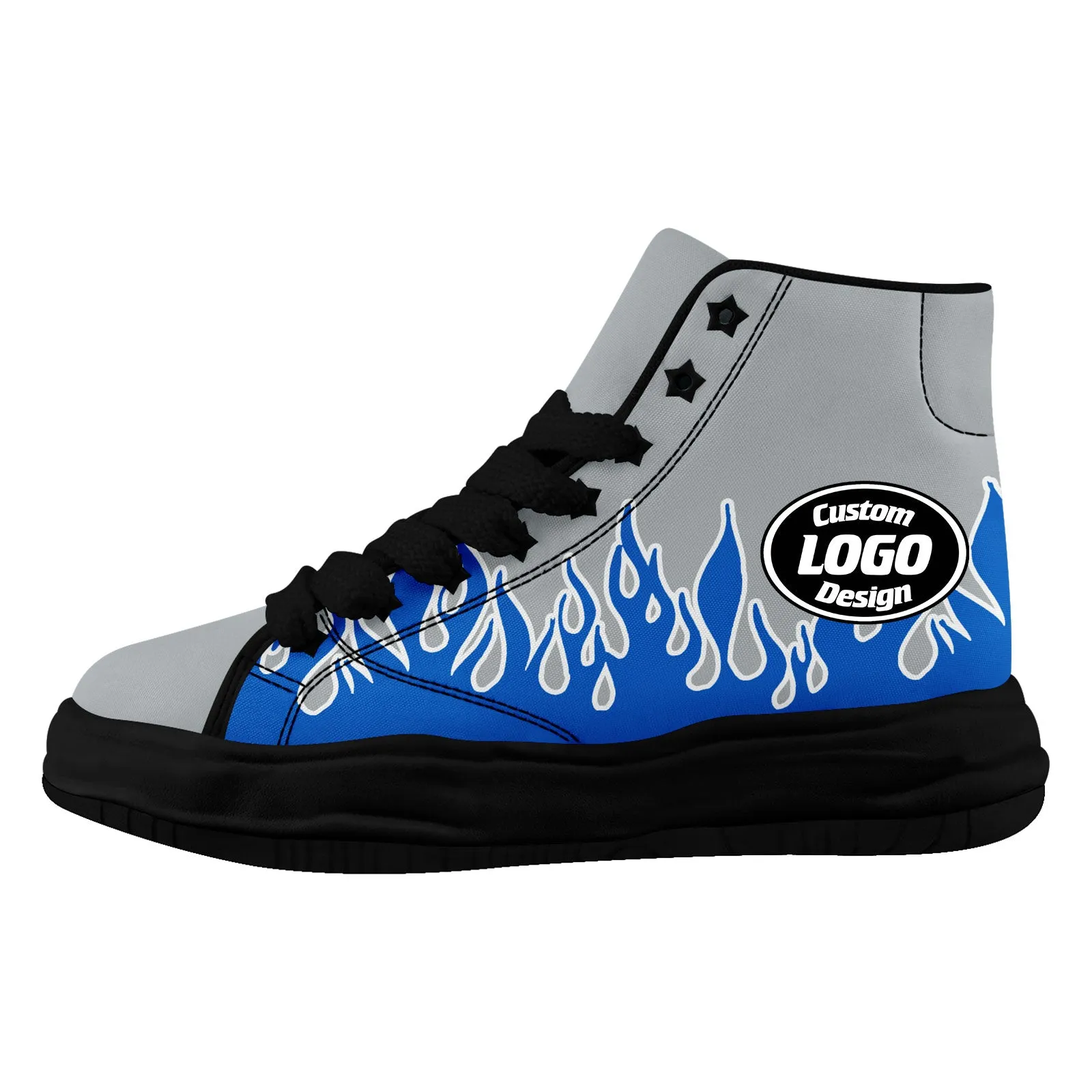 Custom Gray Blue Detroit Firesoul Shoes Personalized Sneaker FN039-D020272-11