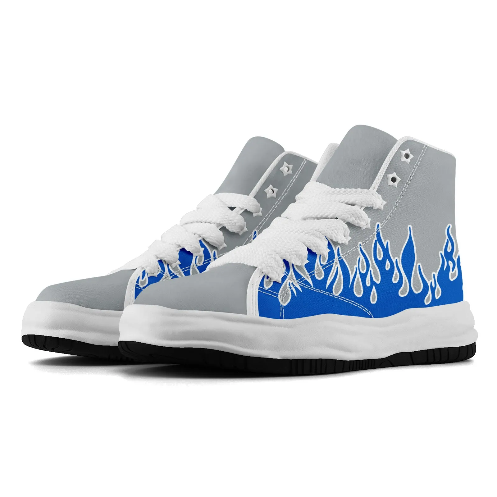 Custom Gray Blue Detroit Firesoul Shoes Personalized Sneaker FN039-D020272-11