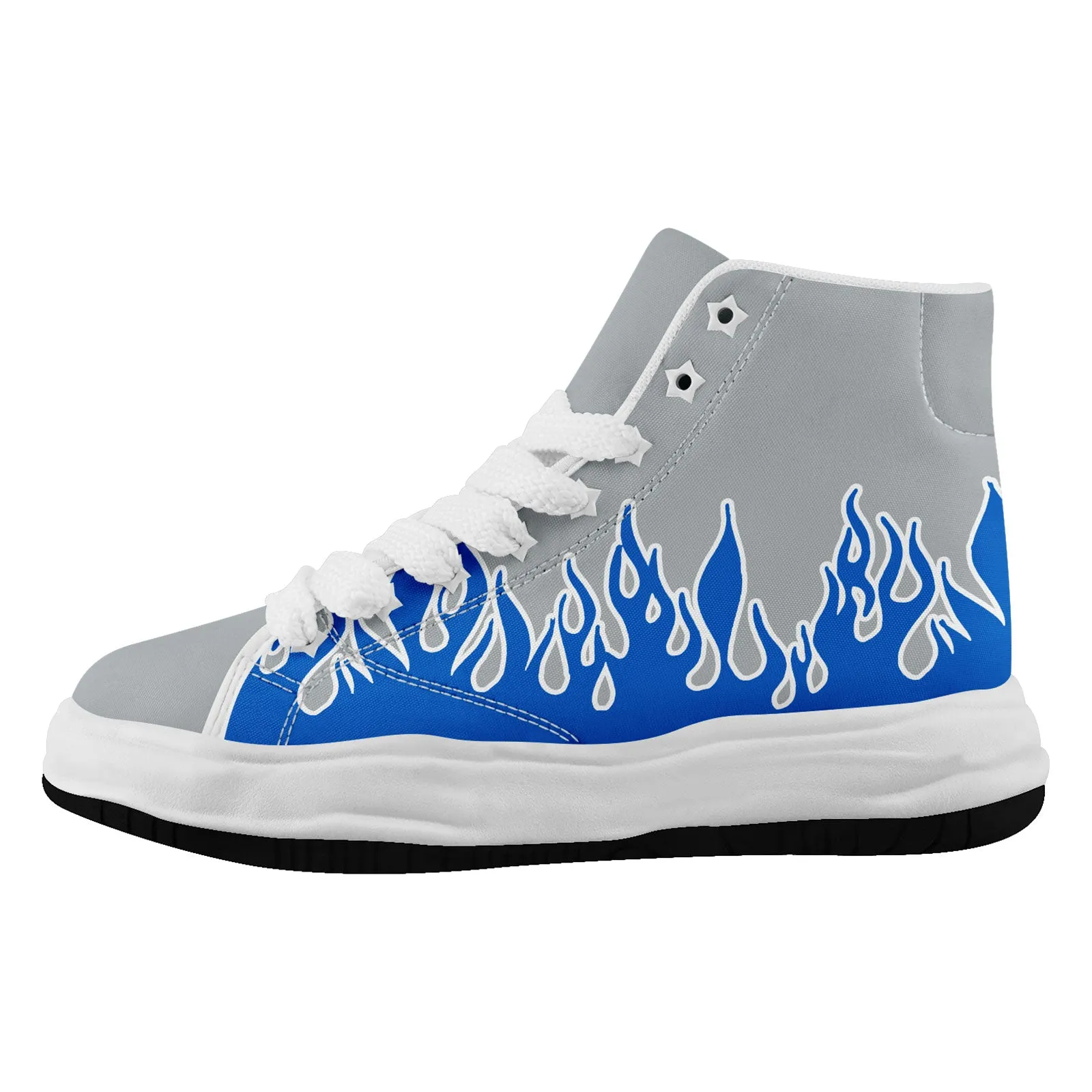 Custom Gray Blue Detroit Firesoul Shoes Personalized Sneaker FN039-D020272-11