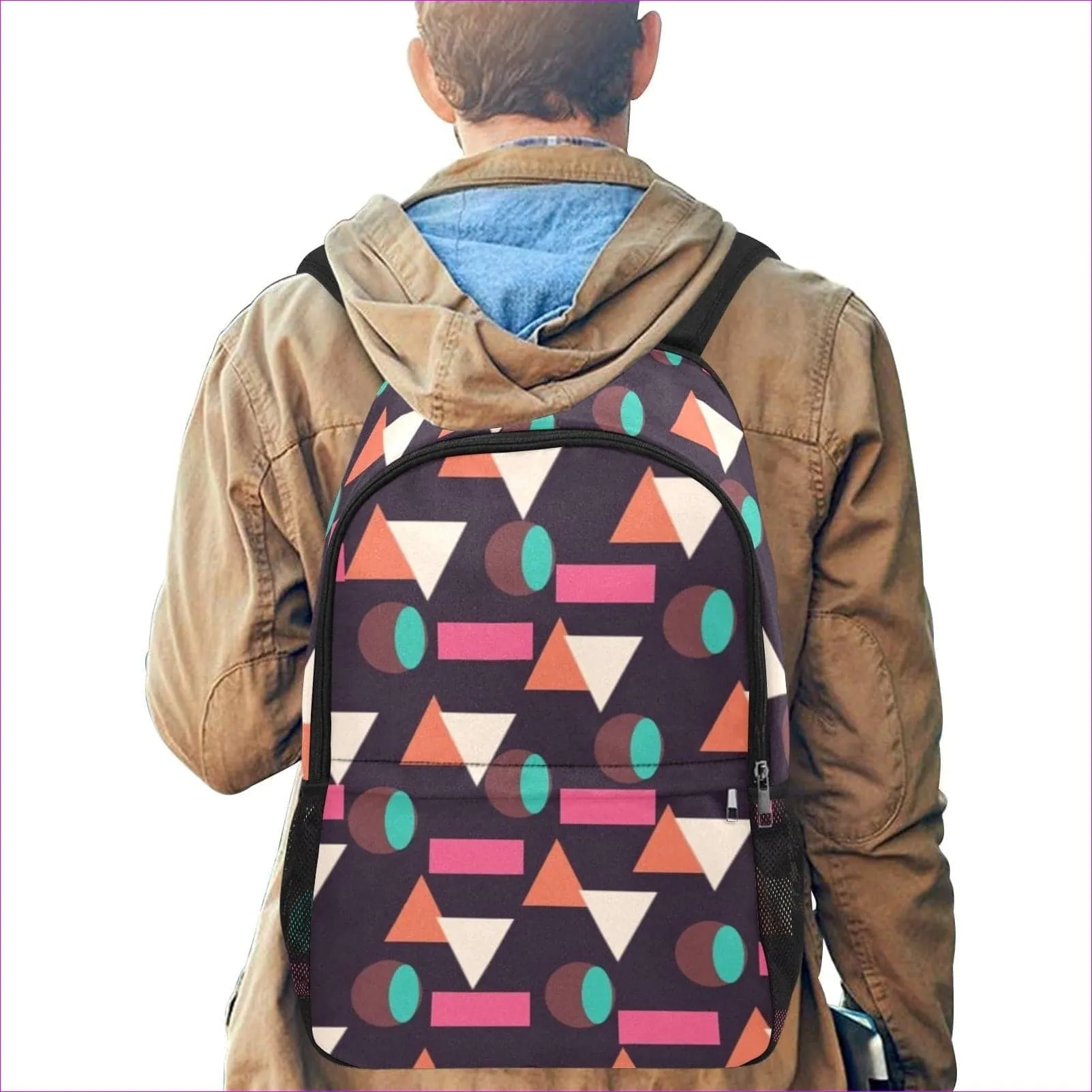 Disco Unisex Casual Backpack with Side Mesh Pockets