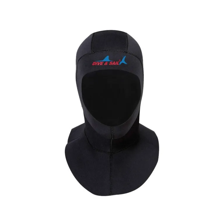 DIVE & SAIL DH-006 3mm Shoulder Warm Diving Cap Surfing Snorkeling Sunscreen Waterproof Diving Headgear, Size: S(Black)