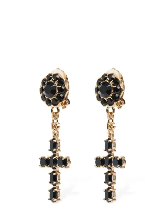 Dolce&amp;Gabbana   Plated cross pendant earrings 