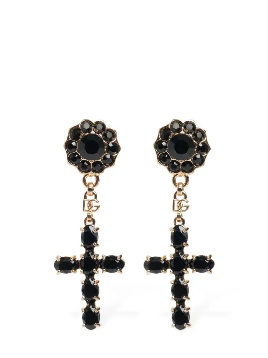 Dolce&amp;Gabbana   Plated cross pendant earrings 