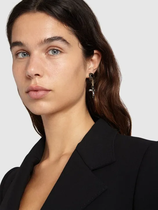 Dolce&amp;Gabbana   Plated cross pendant earrings 