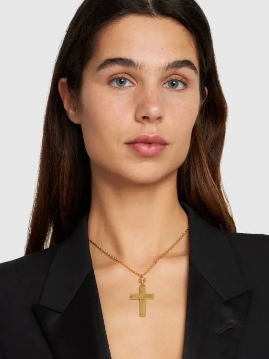 Dolce&amp;Gabbana   Plated cross pendant necklace 