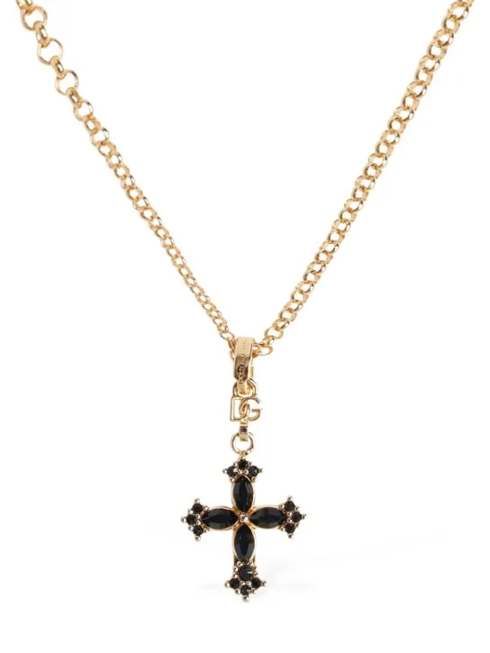 Dolce&amp;Gabbana   Plated cross pendant necklace 