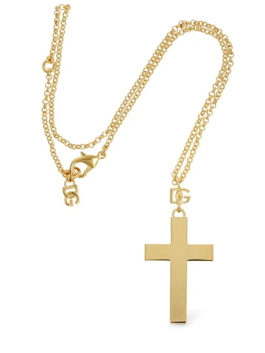 Dolce&amp;Gabbana   Plated cross pendant necklace 