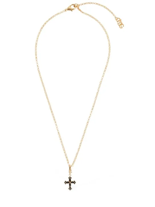 Dolce&amp;Gabbana   Plated cross pendant necklace 