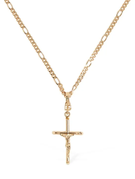 Dolce&amp;Gabbana   Plated cross pendant necklace 