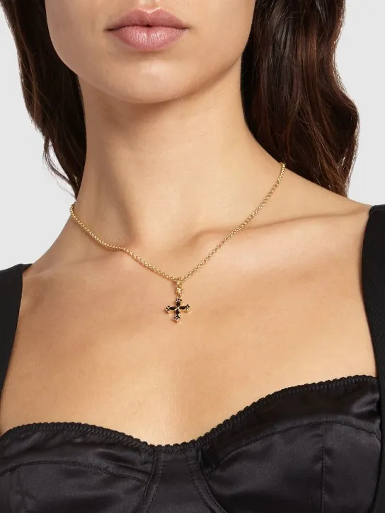 Dolce&amp;Gabbana   Plated cross pendant necklace 