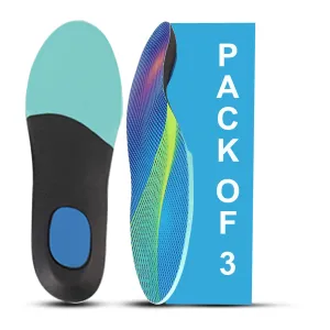 Dr Foot | Insole for Shoes Men | Arch Support for Flat Feet | Flat Feet Arch Support Insole|Shoe Insole|Gel Insoles for Men|Plantar Fasciitis|Slim Back Pain Relief Product|Orthotics|Large-Pack Of 3