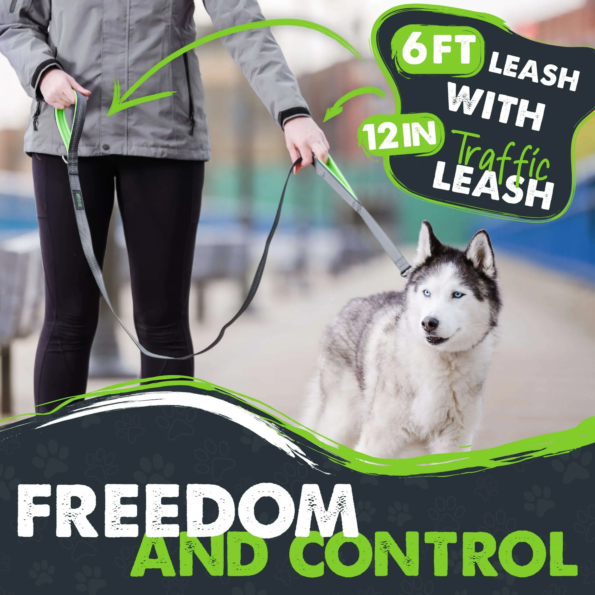 Dual Handle Dog Leash 2.0 - HandleX2 for Maximum Control