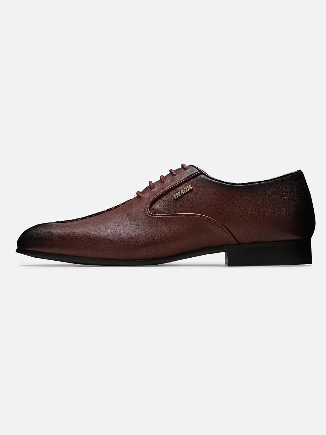 Ezok Men Bordo Leather Formal Shoes