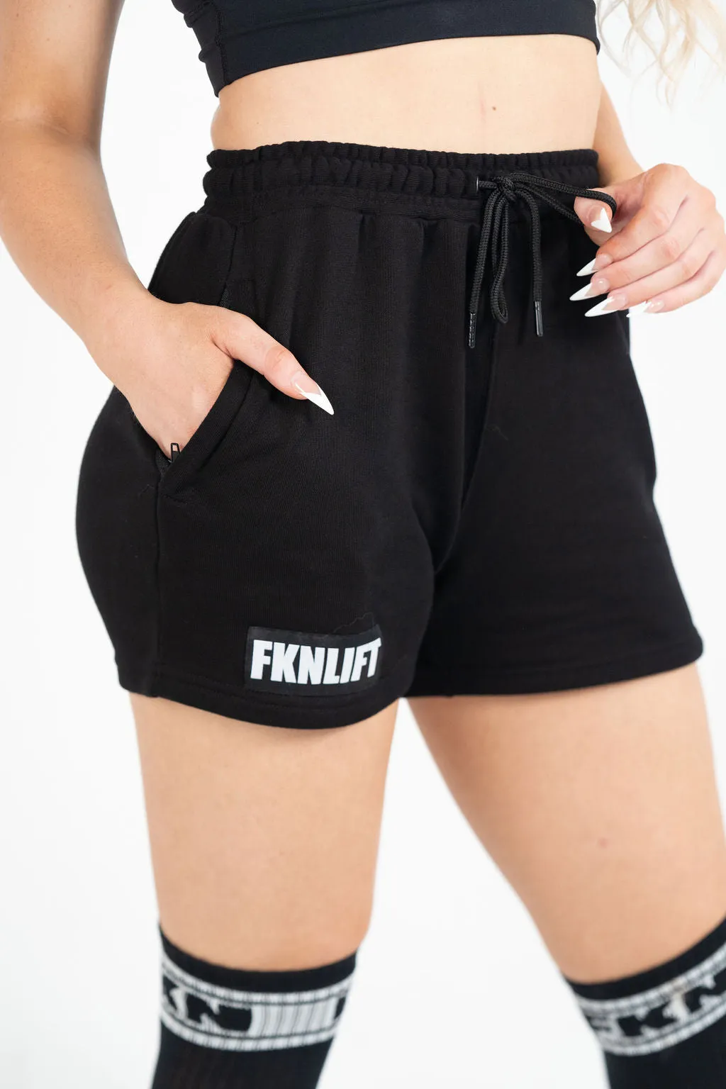 FKNLIFT | Women's Cotton Gym Shorts | Black