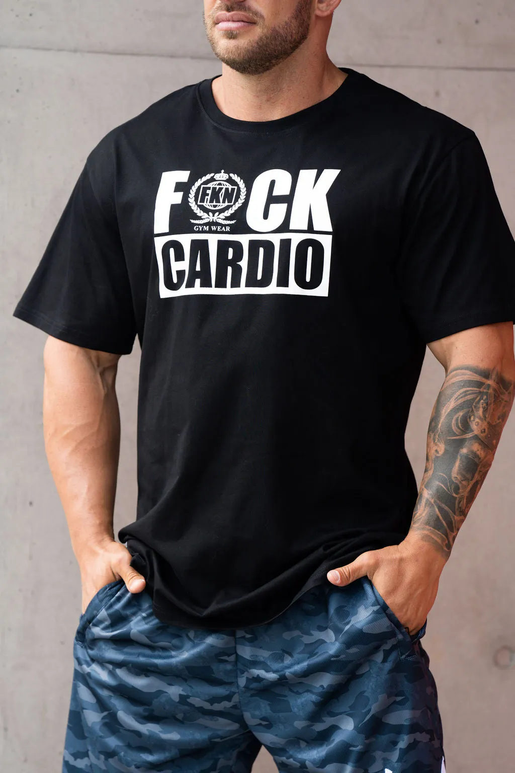 FUCK CARDIO | Men's Gym T-Shirt | Black