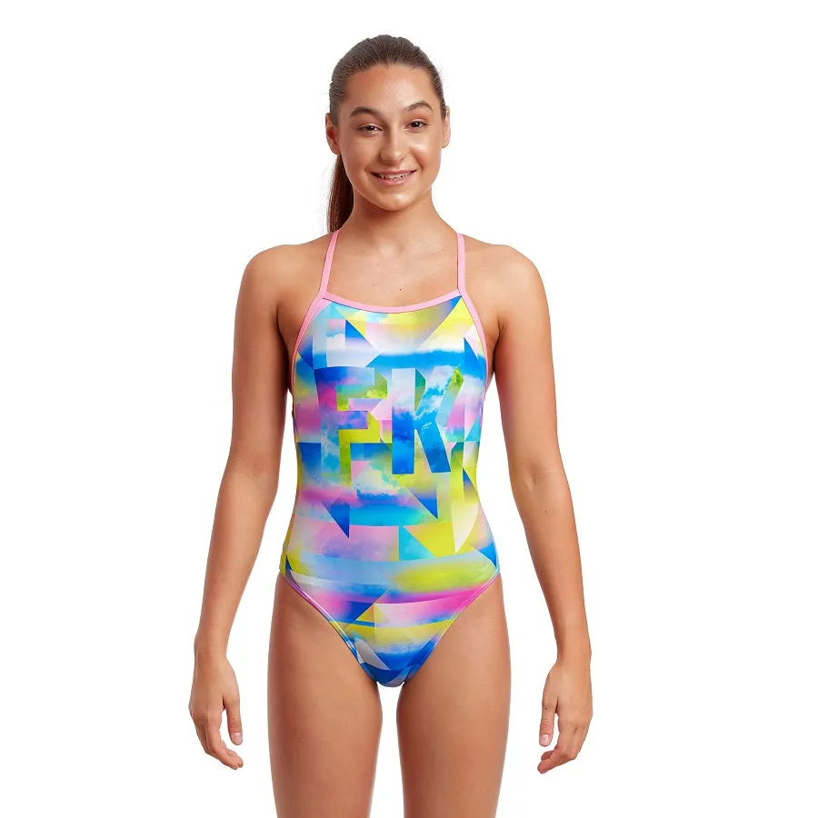 Funkita Girls Strapped In One Piece FS38G- Counting Clouds