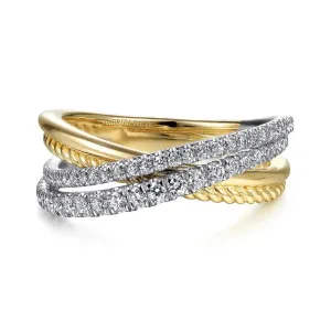 Gabriel & Co. Criss Cross Layered Diamond Ring