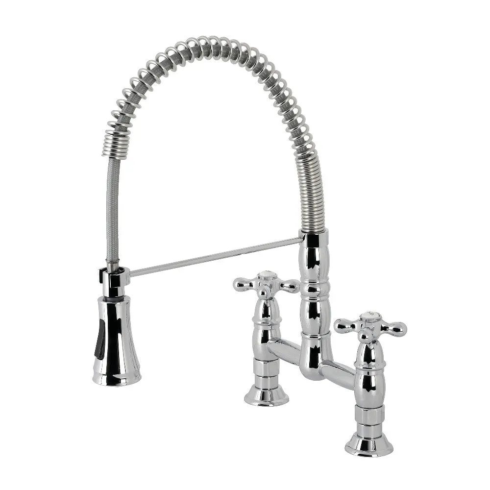 Gourmetier GS1276AX Heritage Two-Handle Deck-Mount Pull-Down Sprayer Kitchen Faucet