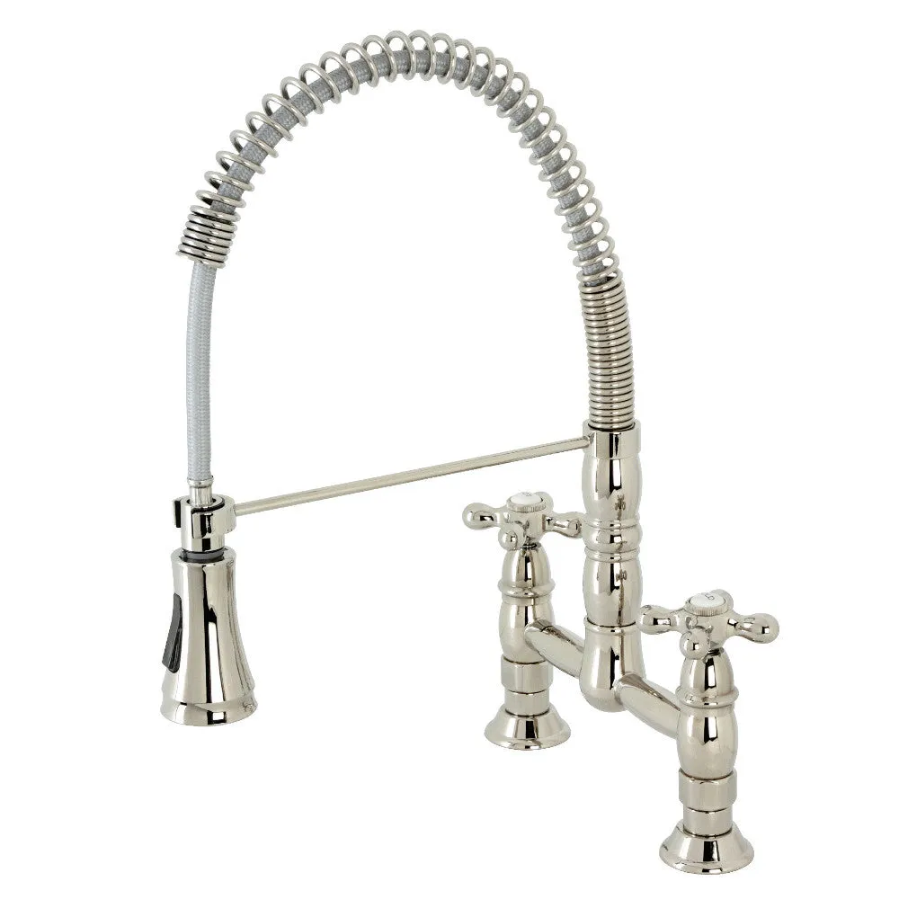 Gourmetier GS1276AX Heritage Two-Handle Deck-Mount Pull-Down Sprayer Kitchen Faucet