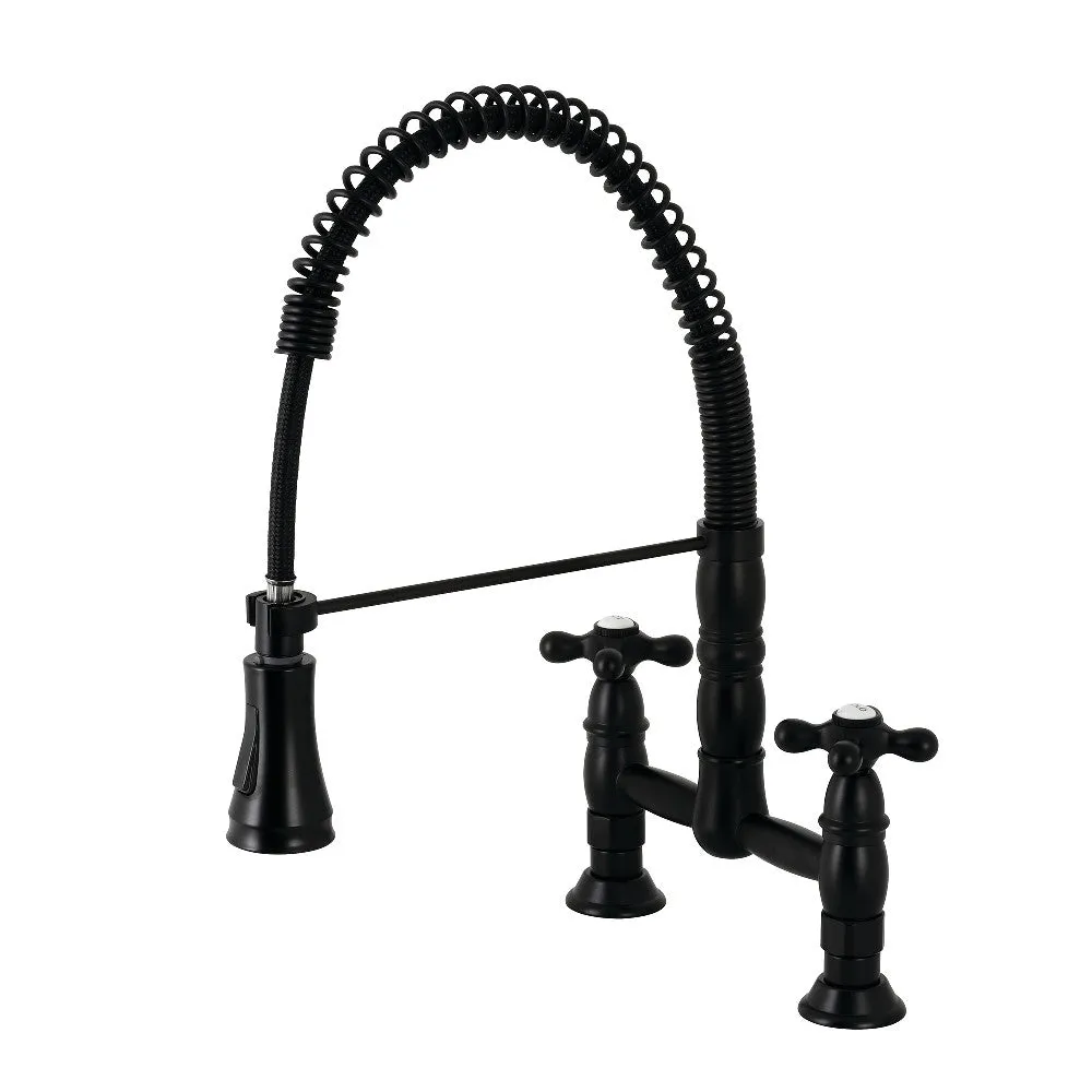 Gourmetier GS1276AX Heritage Two-Handle Deck-Mount Pull-Down Sprayer Kitchen Faucet