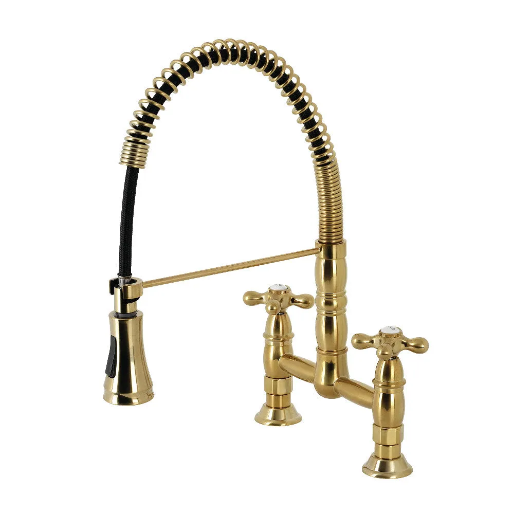 Gourmetier GS1276AX Heritage Two-Handle Deck-Mount Pull-Down Sprayer Kitchen Faucet