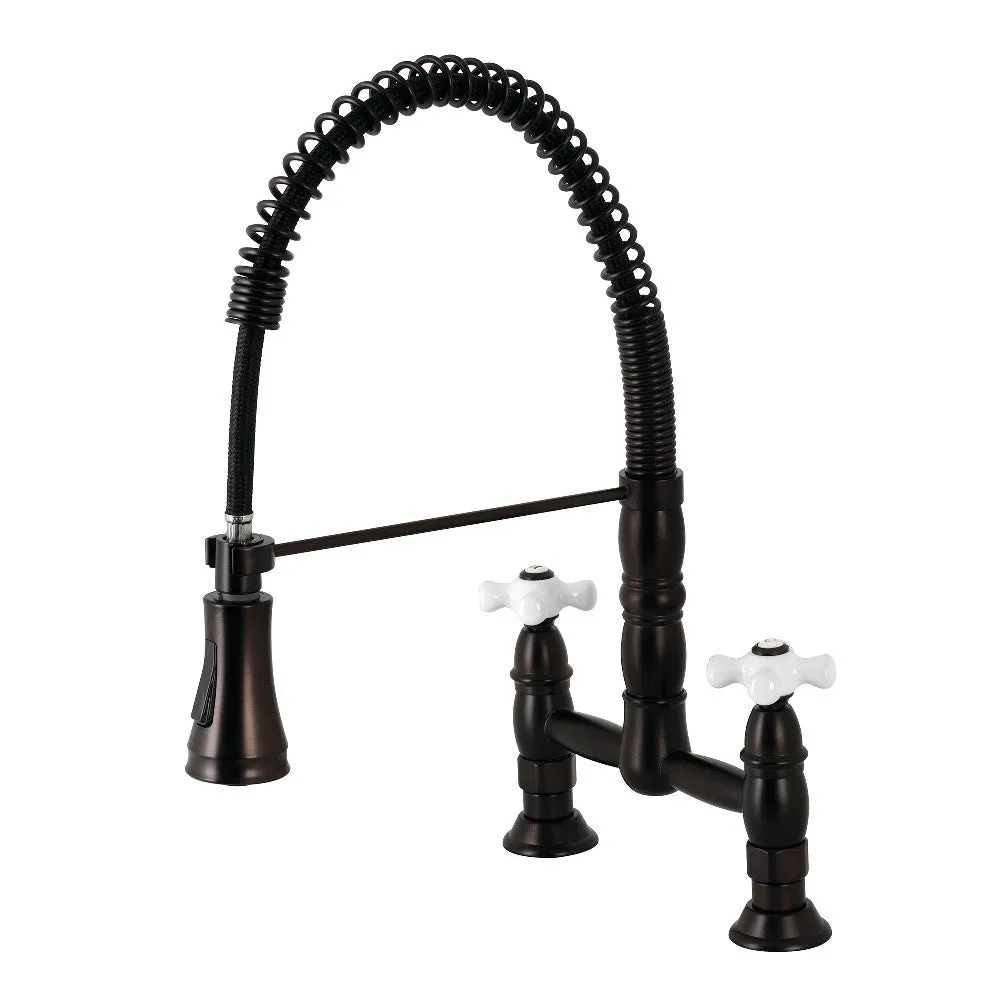 Gourmetier GS1278PX Heritage Two-Handle Deck-Mount Pull-Down Sprayer Kitchen Faucet