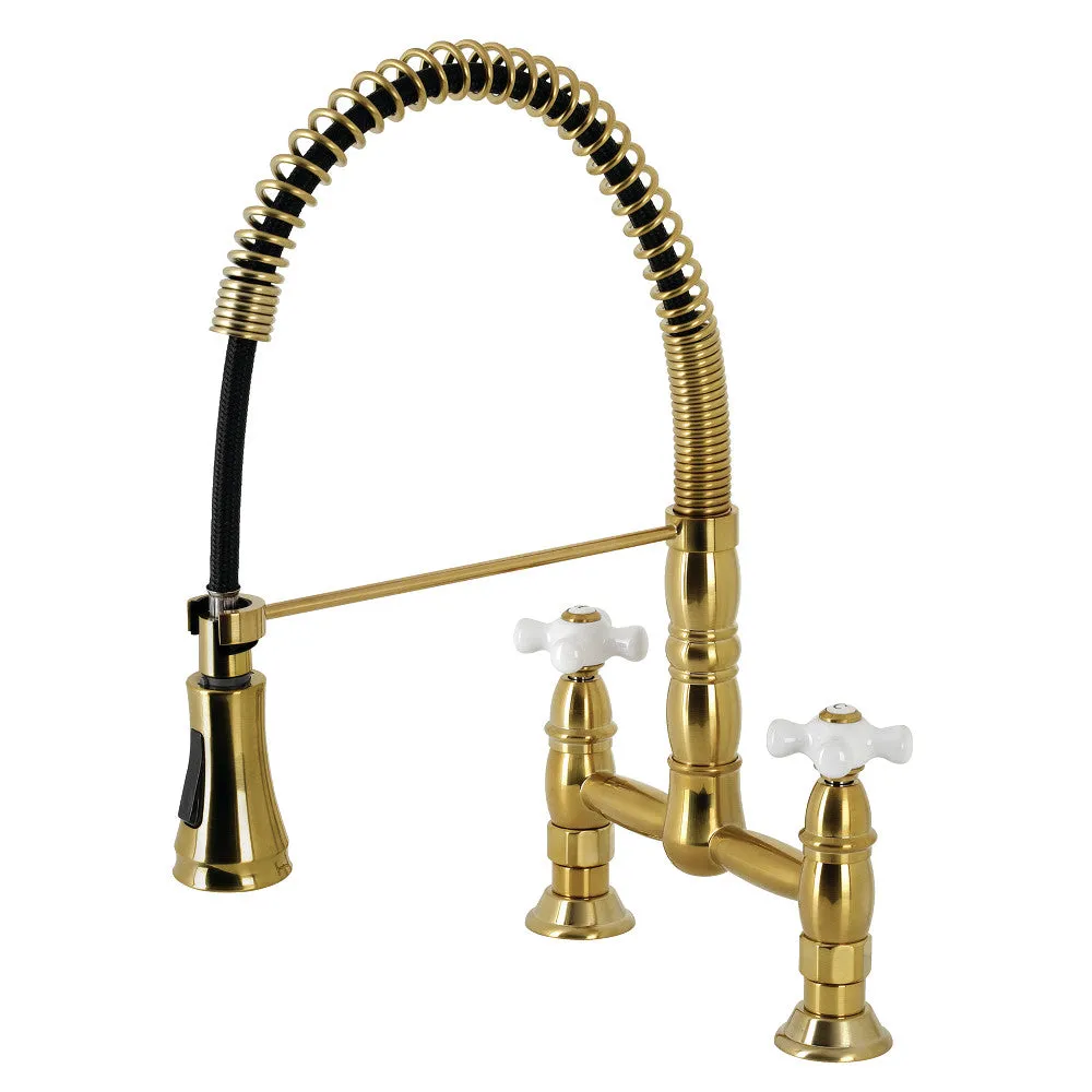 Gourmetier GS1278PX Heritage Two-Handle Deck-Mount Pull-Down Sprayer Kitchen Faucet