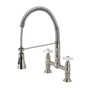 Gourmetier GS1278PX Heritage Two-Handle Deck-Mount Pull-Down Sprayer Kitchen Faucet