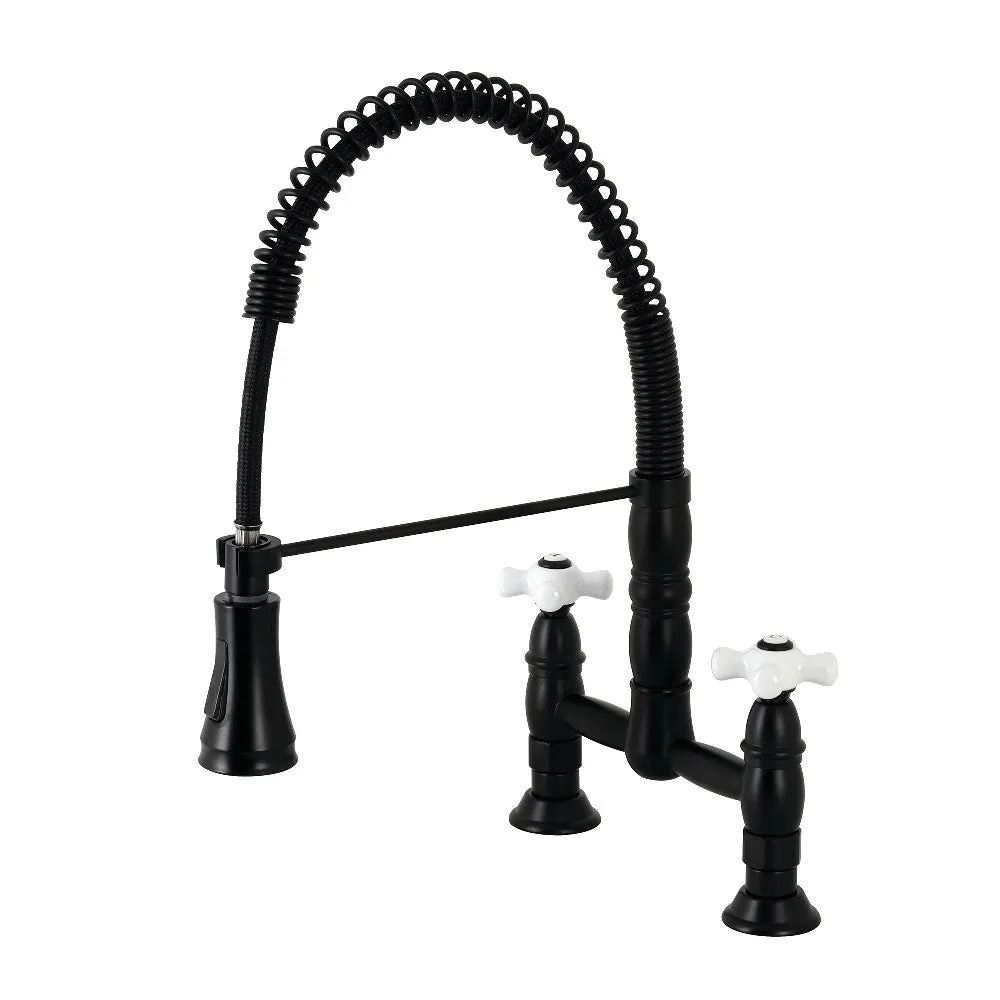 Gourmetier GS1278PX Heritage Two-Handle Deck-Mount Pull-Down Sprayer Kitchen Faucet