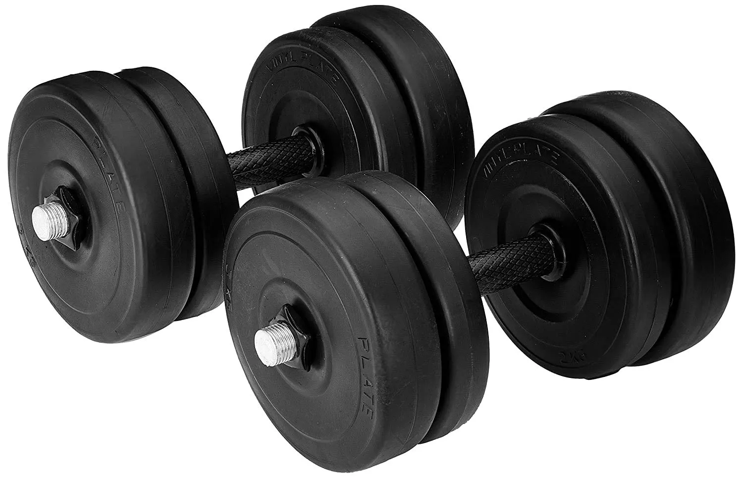 GYM INSANE Dumbbell Set, 10Kg Adjustable Dumbbell Set With 1 Pair of Adjustable Dumbbell Rods with PVC Dumbbell Plates, Home Gym Combo, Exercise & Fitness Sets