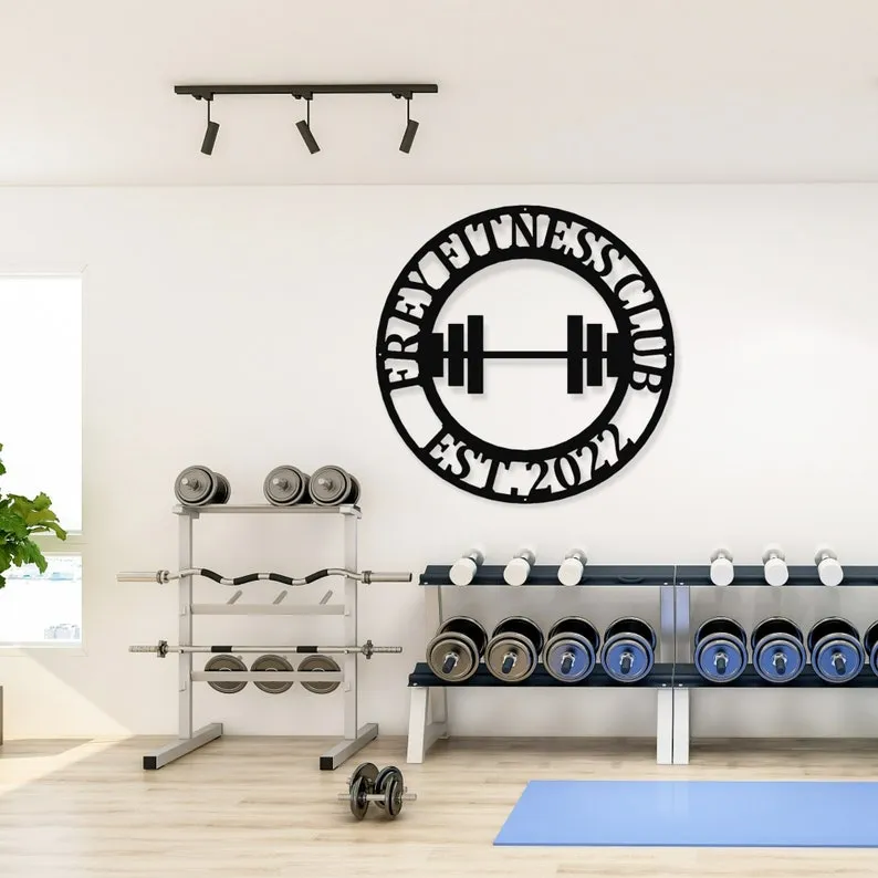 Gym Sign Personalized Home Gym Sign Custom Metal Gym Sign Home Gym Sign Cross Fit Sign