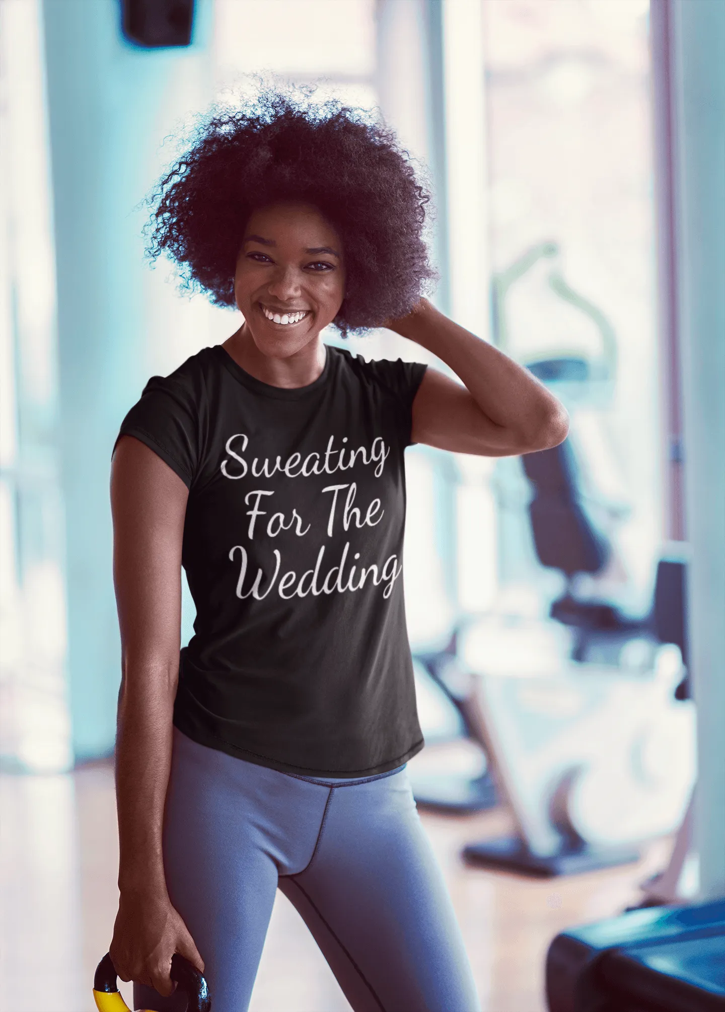 Gym T-shirt Sweatin Before The Wedding Ultra Soft 100% Cotton Short Sleeve Crew Neck Top