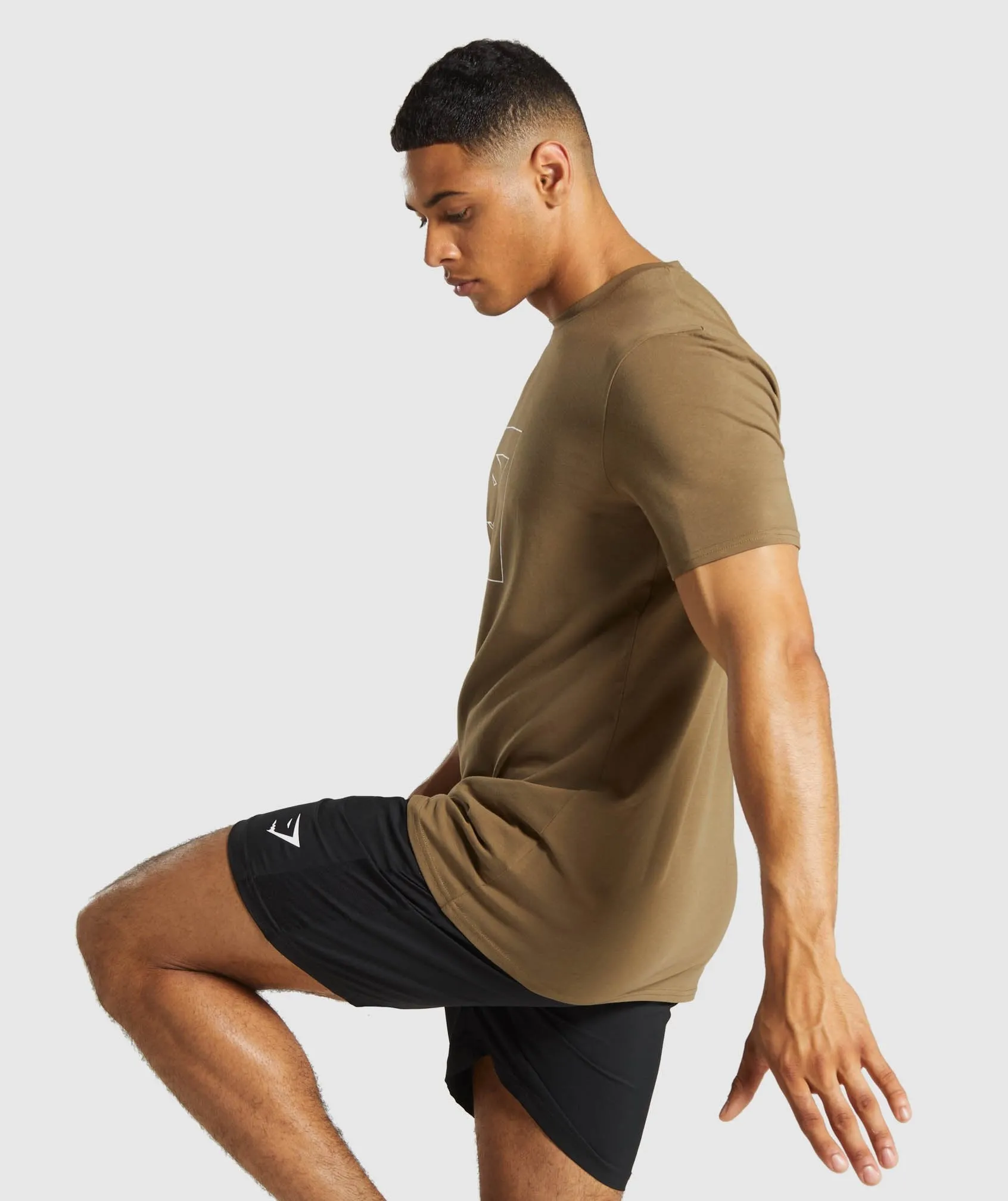 Gymshark Outline T-Shirt - Khaki