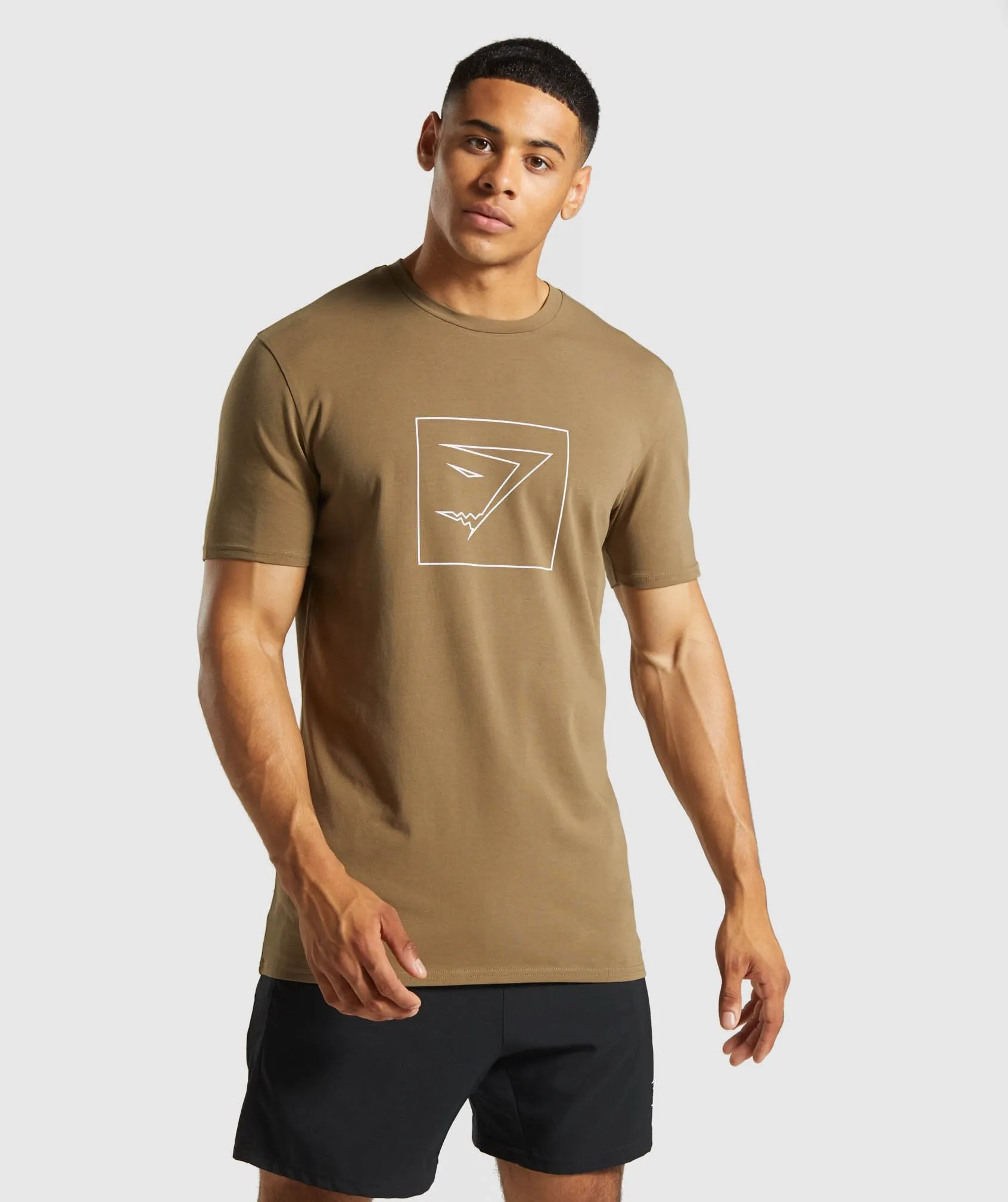 Gymshark Outline T-Shirt - Khaki