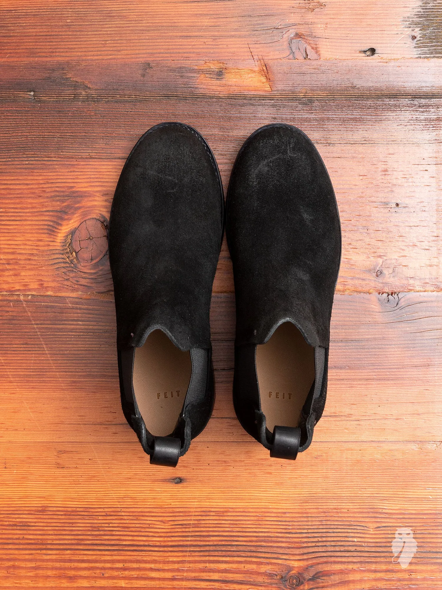 Hand Sewn Chelsea Boot in Black Suede