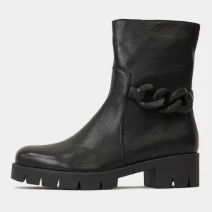 Harita Black Leather Boots