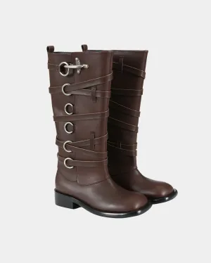 HARNESS BOOTS aaa389w(BROWN)