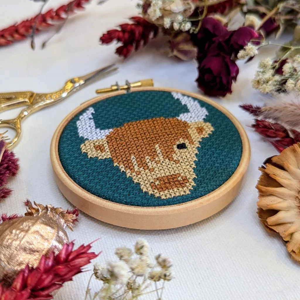 Highland Coo Cross Stitch Kit