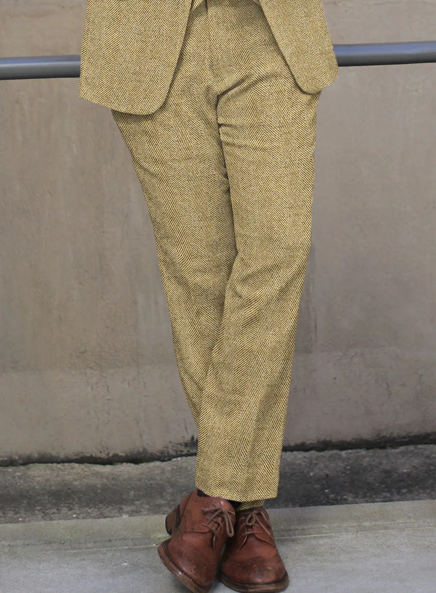 Highlander Heavy Beige Herringbone Tweed Pants