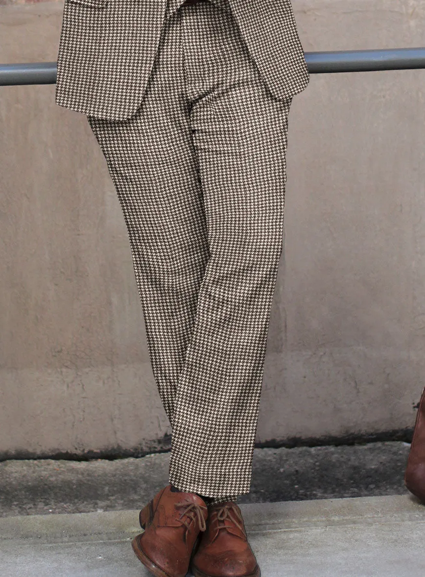 Houndstooth Brown Tweed Pants