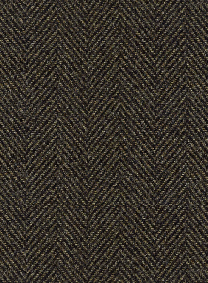 Italian Highlander Army Green Herringbone Tweed Pants