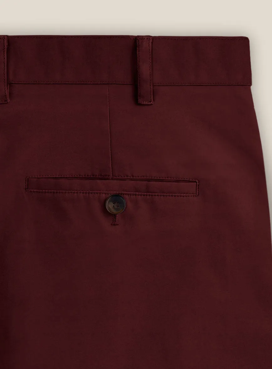 Italian Maroon Cotton Stretch Shorts