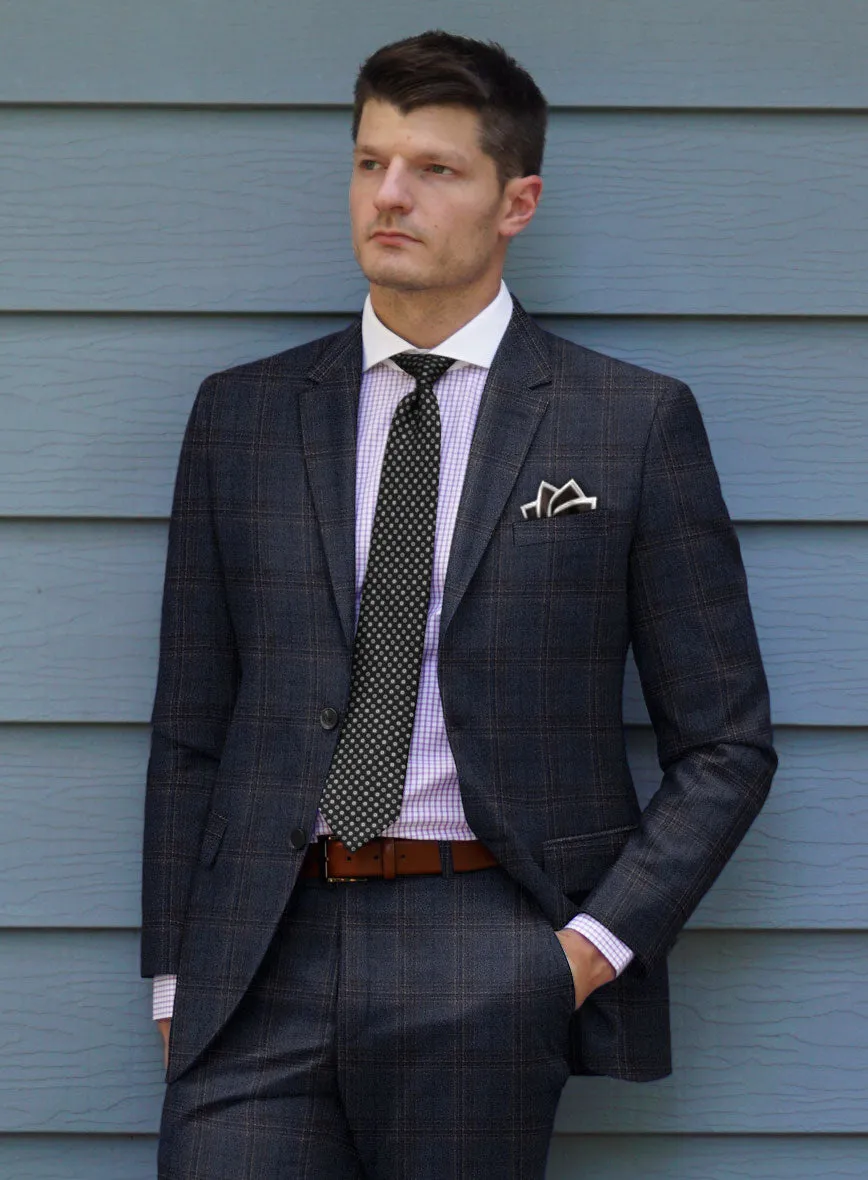 Italian Ofra Blue Checks Flannel Suit