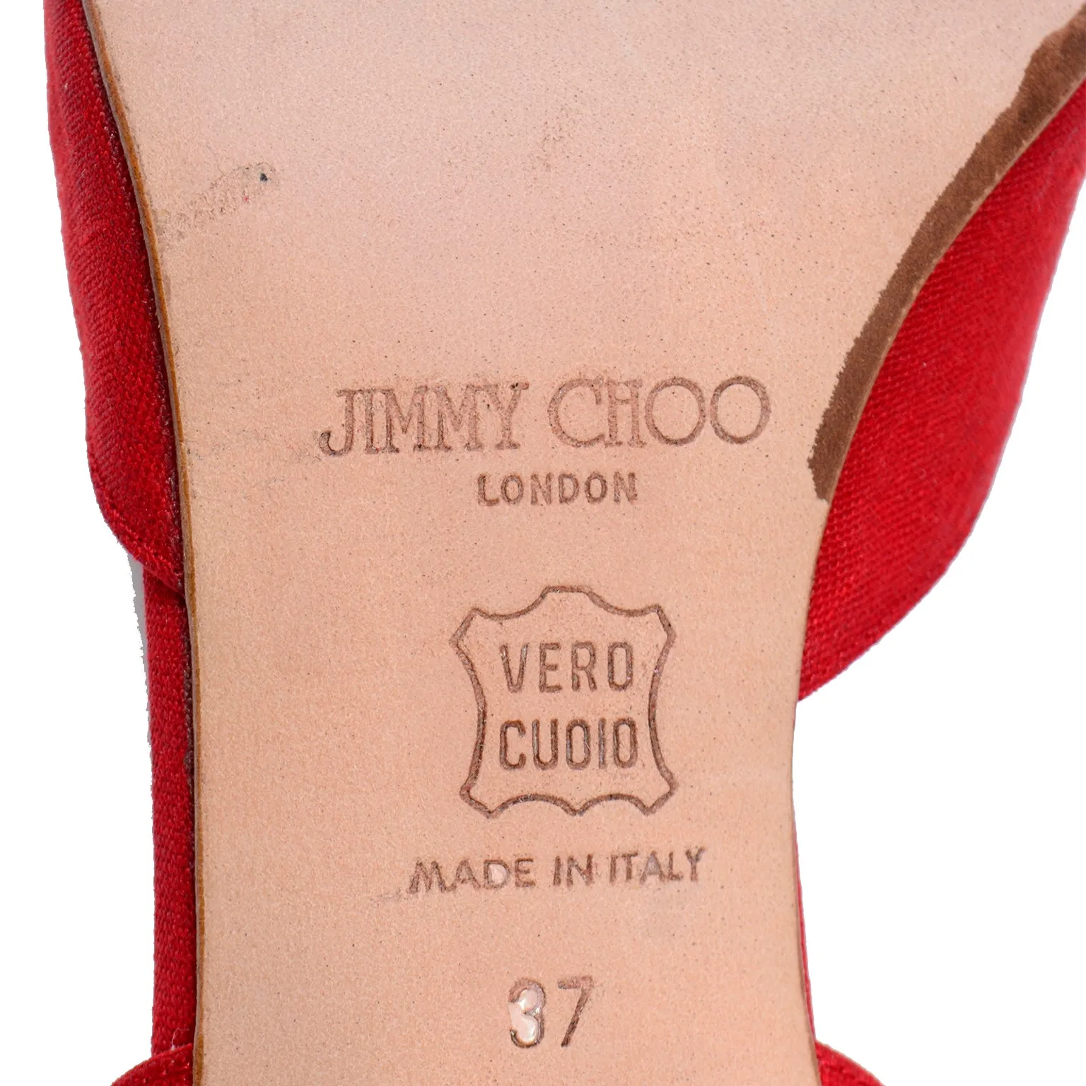 Jimmy Choo Shoes Vintage Red Linen Slingback Heels W Flowers