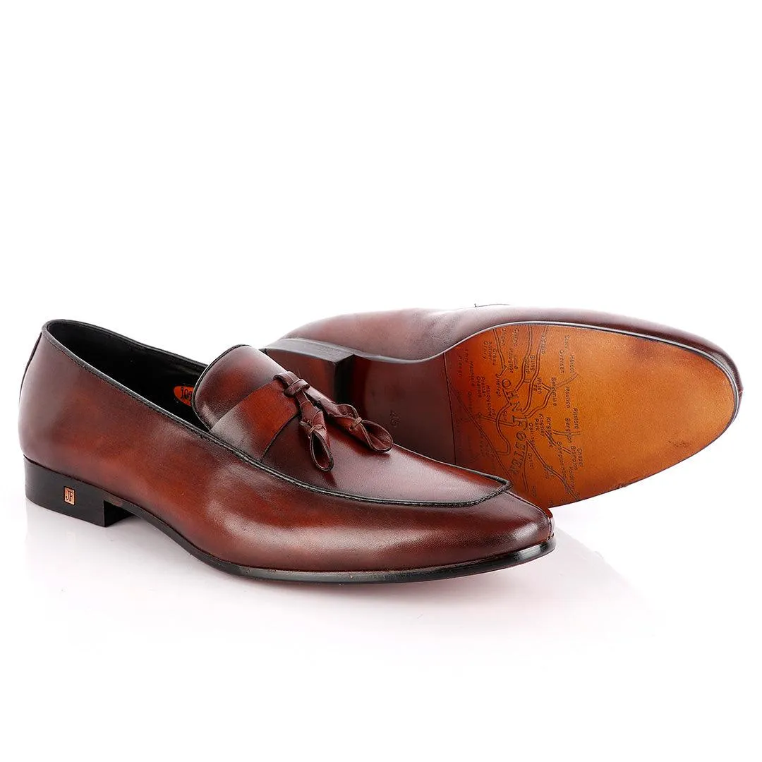 John Foster All round Coffee Leather Tassel Loafer