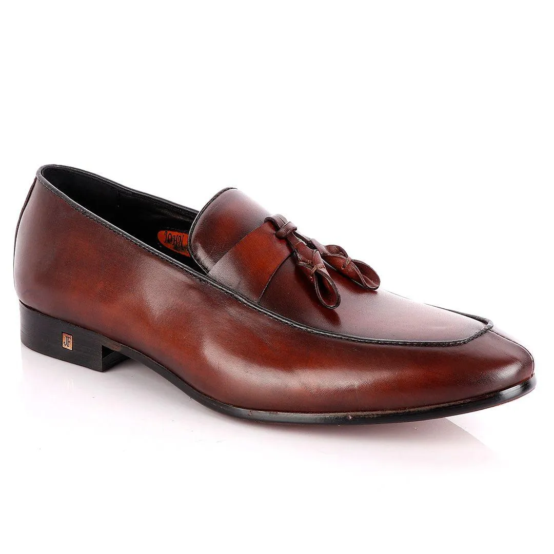 John Foster All round Coffee Leather Tassel Loafer