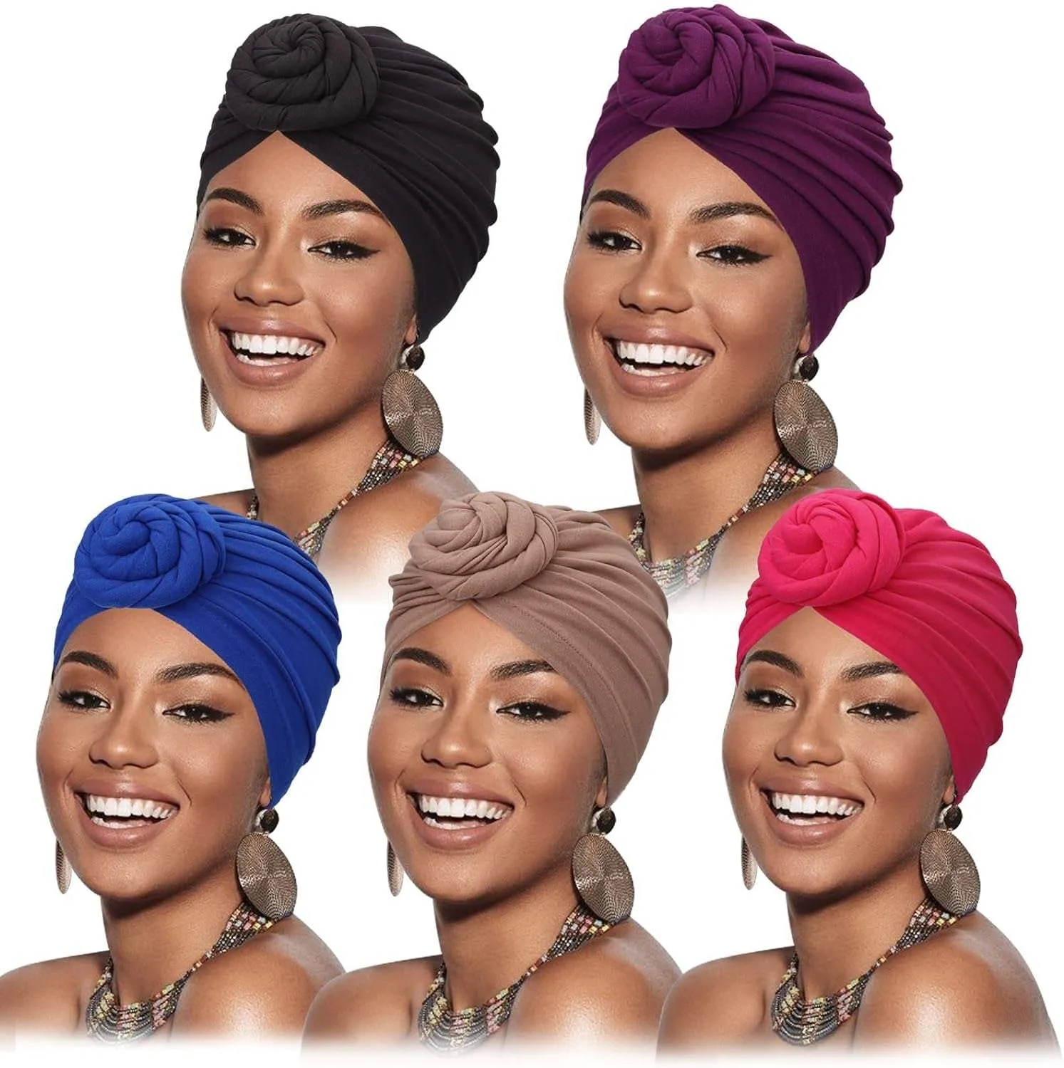 Knotted Headwraps for Women 5 Pack