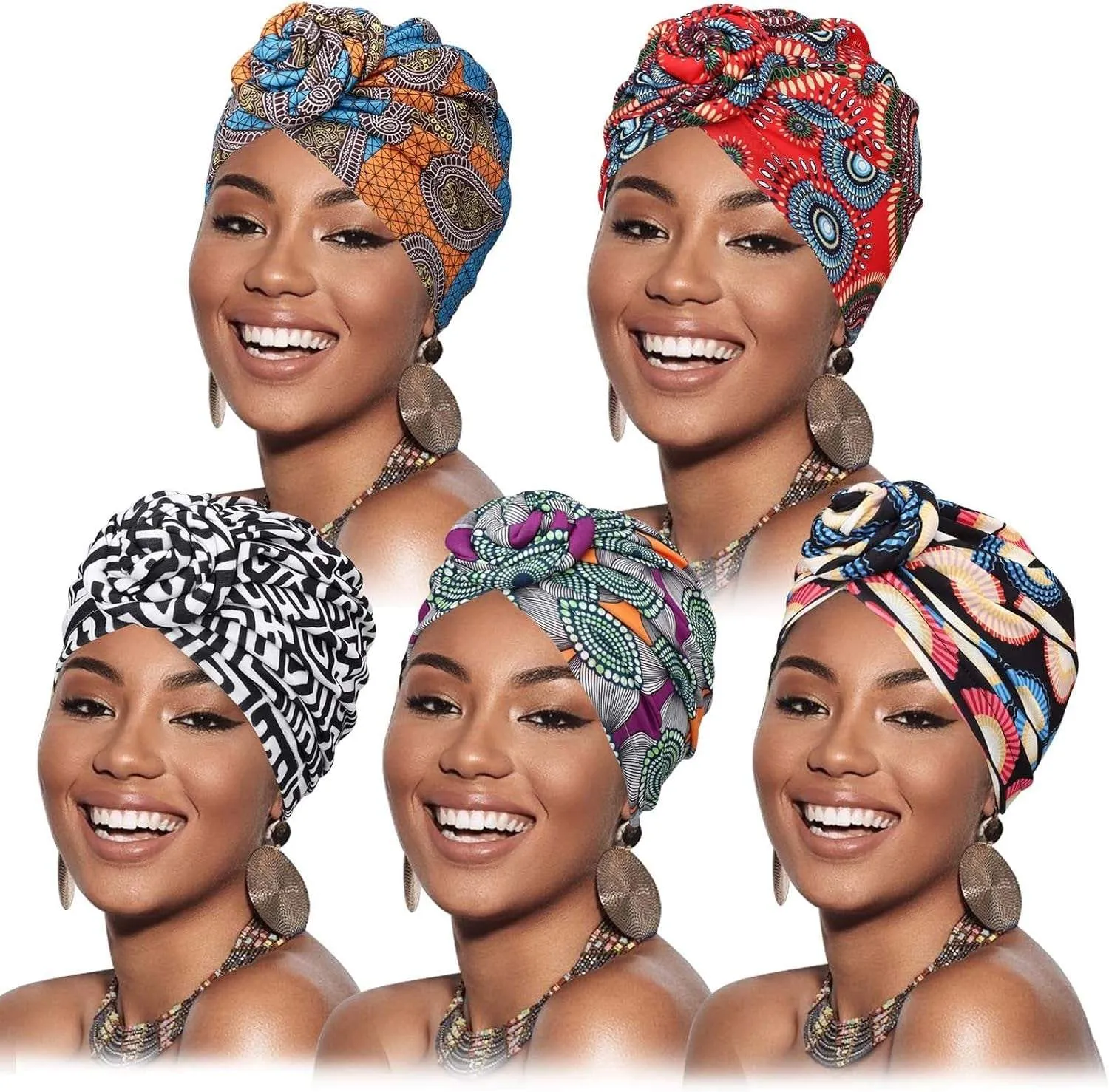 Knotted Headwraps for Women 5 Pack